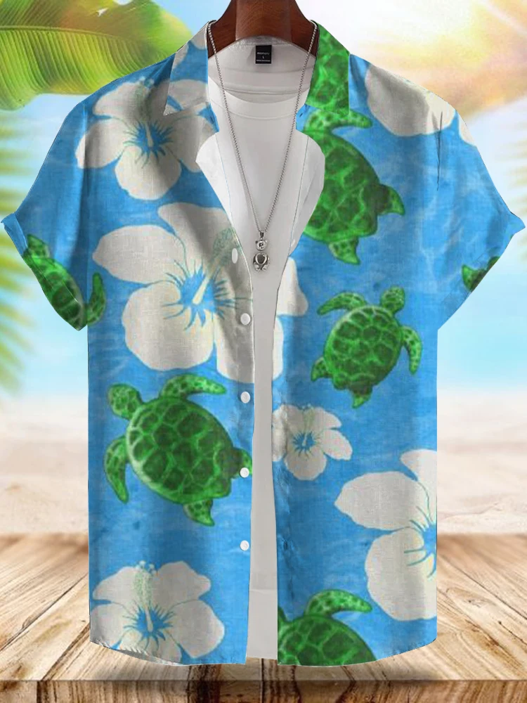 2024 New Men's Holiday Casual Shirt Hawaiian Style Men's Short-sleeved Shirt Summer Beach Relaxed Comfortable Men's Daily Shirt