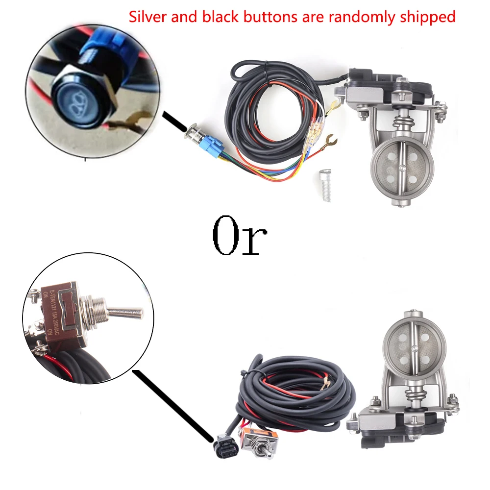 4 Holes Motorcycle Electric Exhaust Control Valve Electric Valve Unit Excellent Sealing Exhaust Control Valve with Switch/Botton