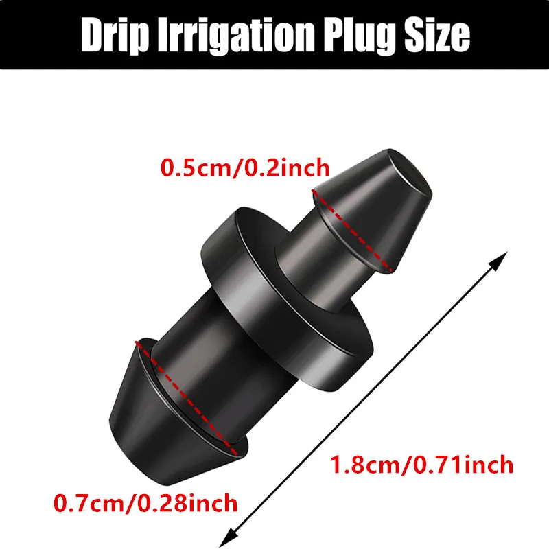 1/4 Inch to 1/8 Inch Hose End Plug Agriculture Irrigation Water hose connector Water Seal Closure Connector 100 Pcs