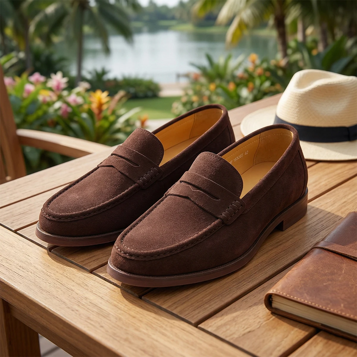 

Men's Genuine Leather Slip-On Loafers Shoes Cow Suede Casual UK Style for Walking And Driving - Wholesale Options Available