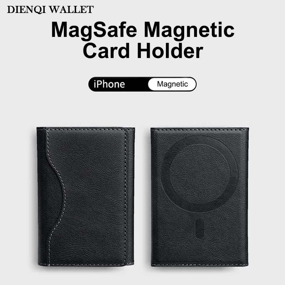 Magsafe Card Holder Trifold Magnetic PU Leather Wallets Card Bag Wallet for Apple for IPhone 16 15 12 13 14 Pro Max Plus Mini