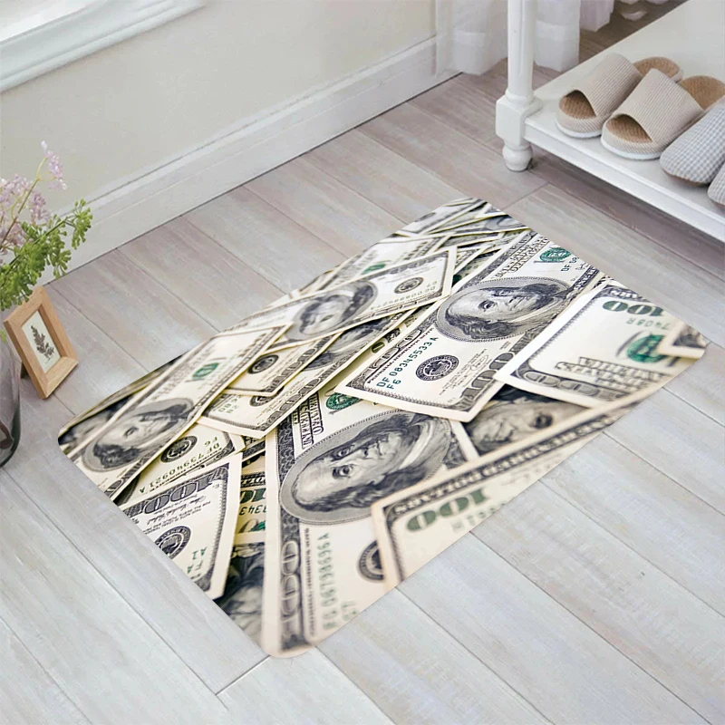 

Dropped Money Floor Mat Carpet Entrance of House Room Rugs Home Kitchen Rug Balcony Carpets Foot Doormat Door Mats Bathroom Bath