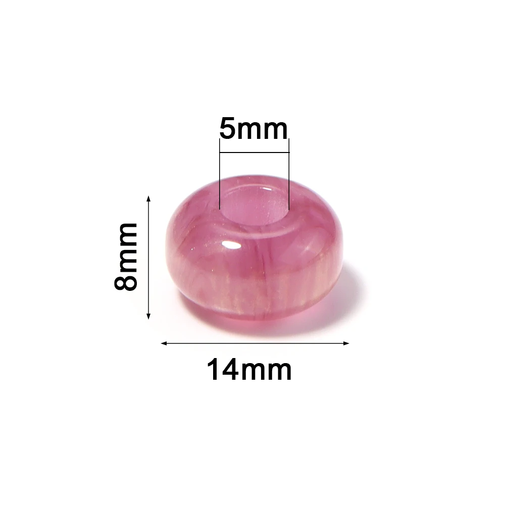 10 Stück/Set Großloch-Harzperlen Glänzende Lose Abstandsperlen für Schmuckherstellung DIY Armband Schlüsselanhänger Charm Zubehör – Detail 1