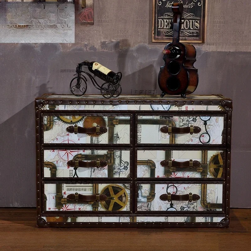 النمط الصناعي ستة الصدر، بار مقهى خزانة جانبية متجر الملابس #2