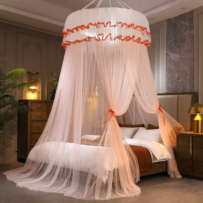 New Summer Canopy Mosquito Net Romantic Bedding Dome Tent Easy Installation Top Diameter 120cm