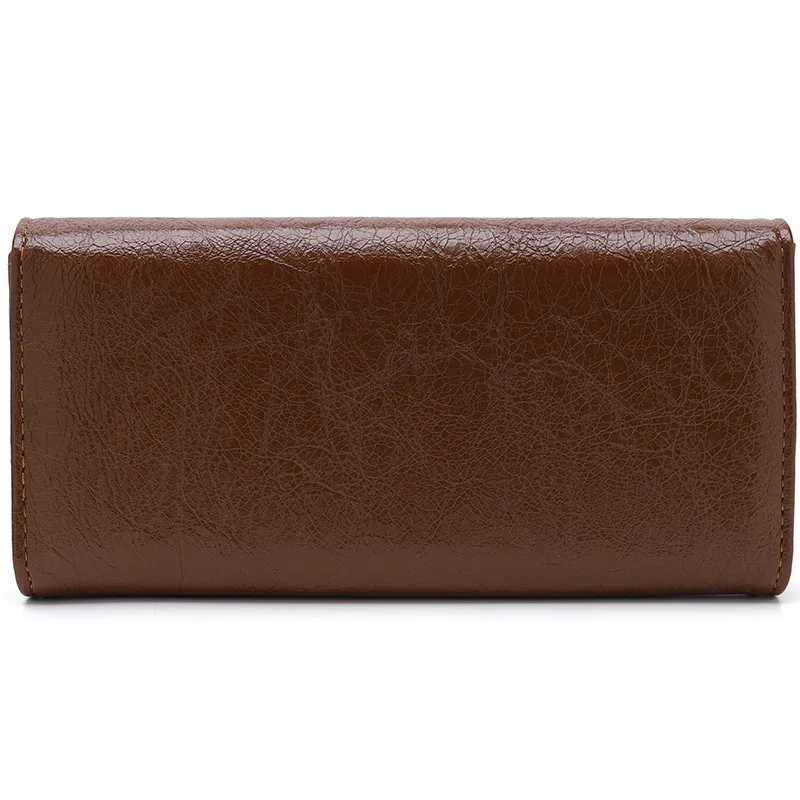 2026 New Women's Long Wallet High-Quality PU Leather Solid Color Buckle Foldable Women's Clutch Large Capacity Clutch Gift Daily