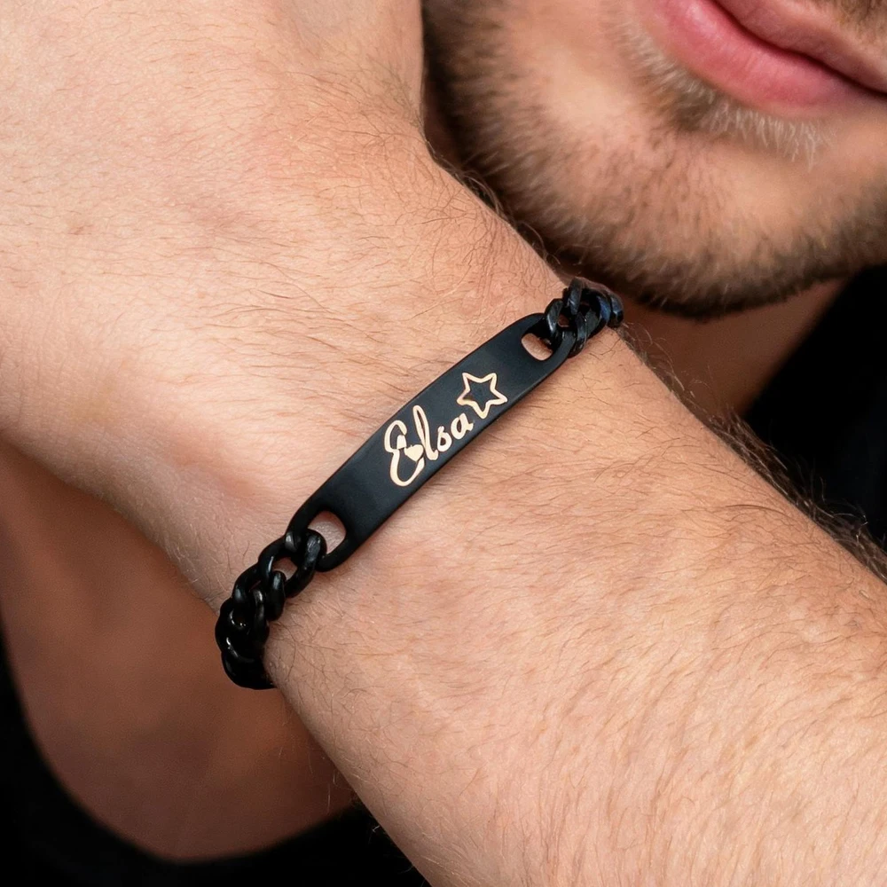 Personalized Nameplate Bracelet, Custom Stainless Steel Gift