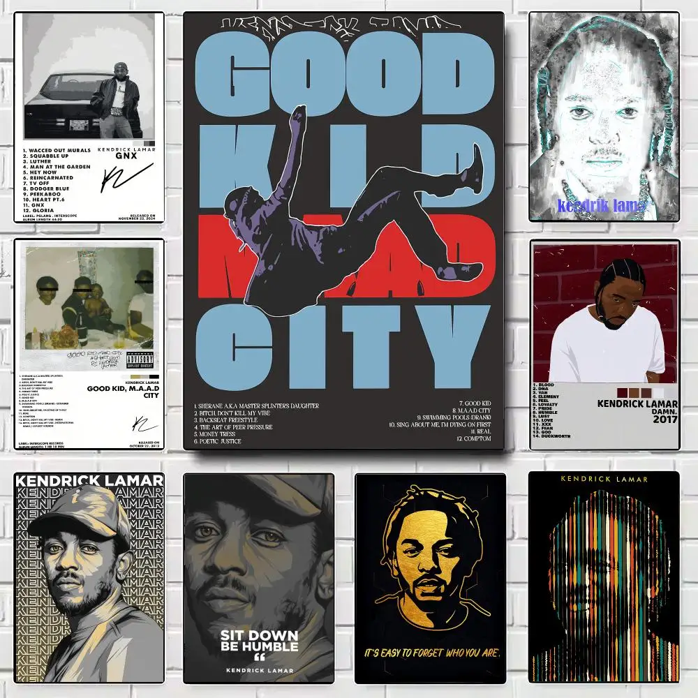 Rapper K-Kendrick L-Lamar Poster Modern Wall Art for Bedroom Living Room Cafe Bar Aesthetic Home Decor Gift