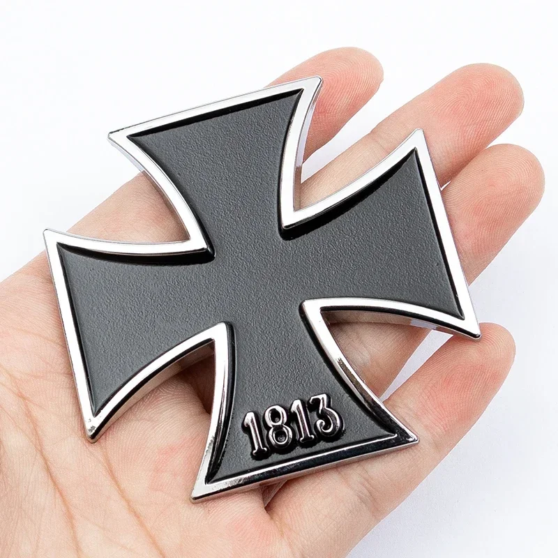 3D Germany 1813 Metal Iron Cross Styling Car Badge Stickers Trunk Decal Emblem