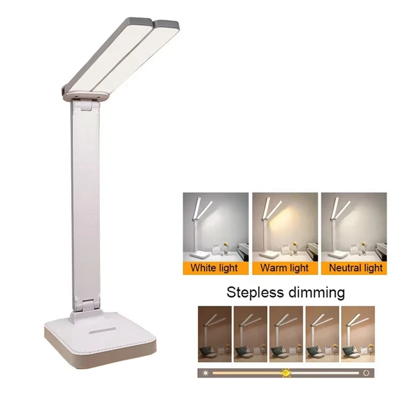 LED Desk Lamp 3 Level Dimmable Touch Night Light USB Rechargeable Eye Protection Foldable Desk Lamp