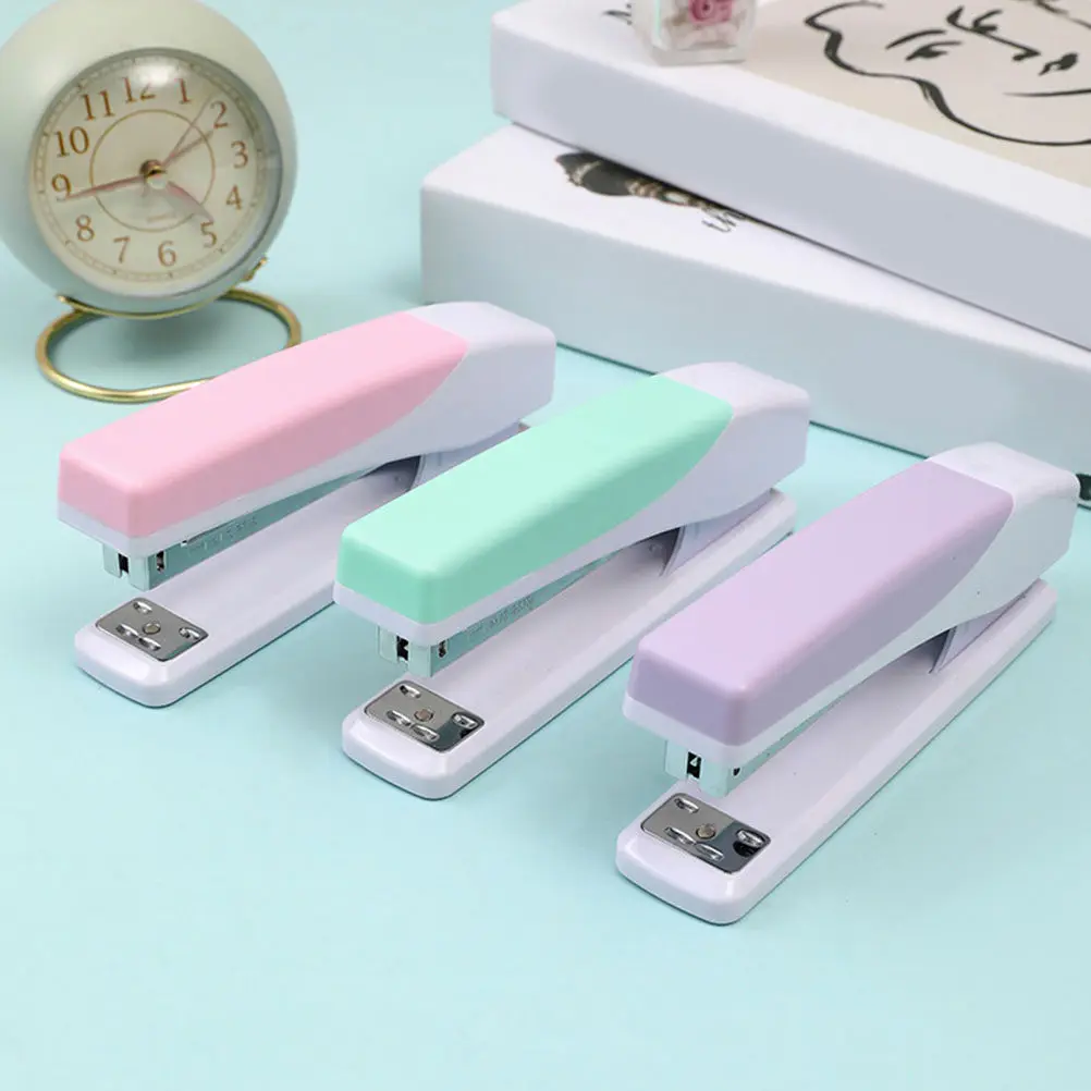 Dual Color Manual Stapler High Durability Streamlined Design Comfort Grip Desktop Stapler Multi-Use Office Binding Tool