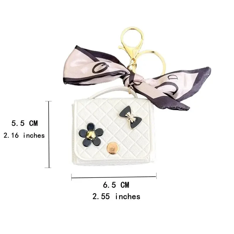 Fashionable Leather Headphone Storage Bag｜Mini Creative Keychain Solid Color Decorative Bluetooth Earphone Protective Case Niche image 6