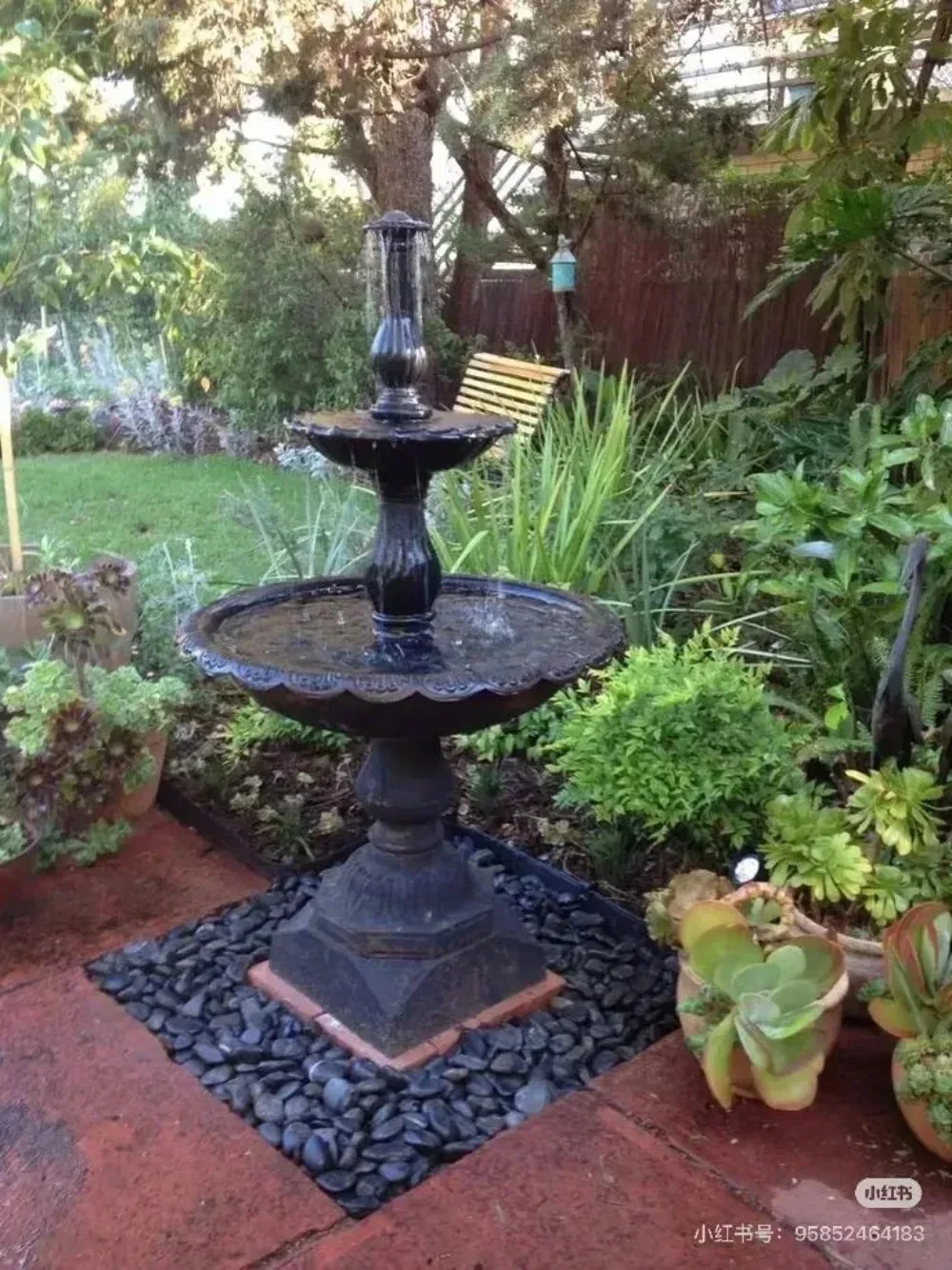 Cast Iron Garden Fountain European Style Courtyard Decorative Water Feature for Outdoor Patio