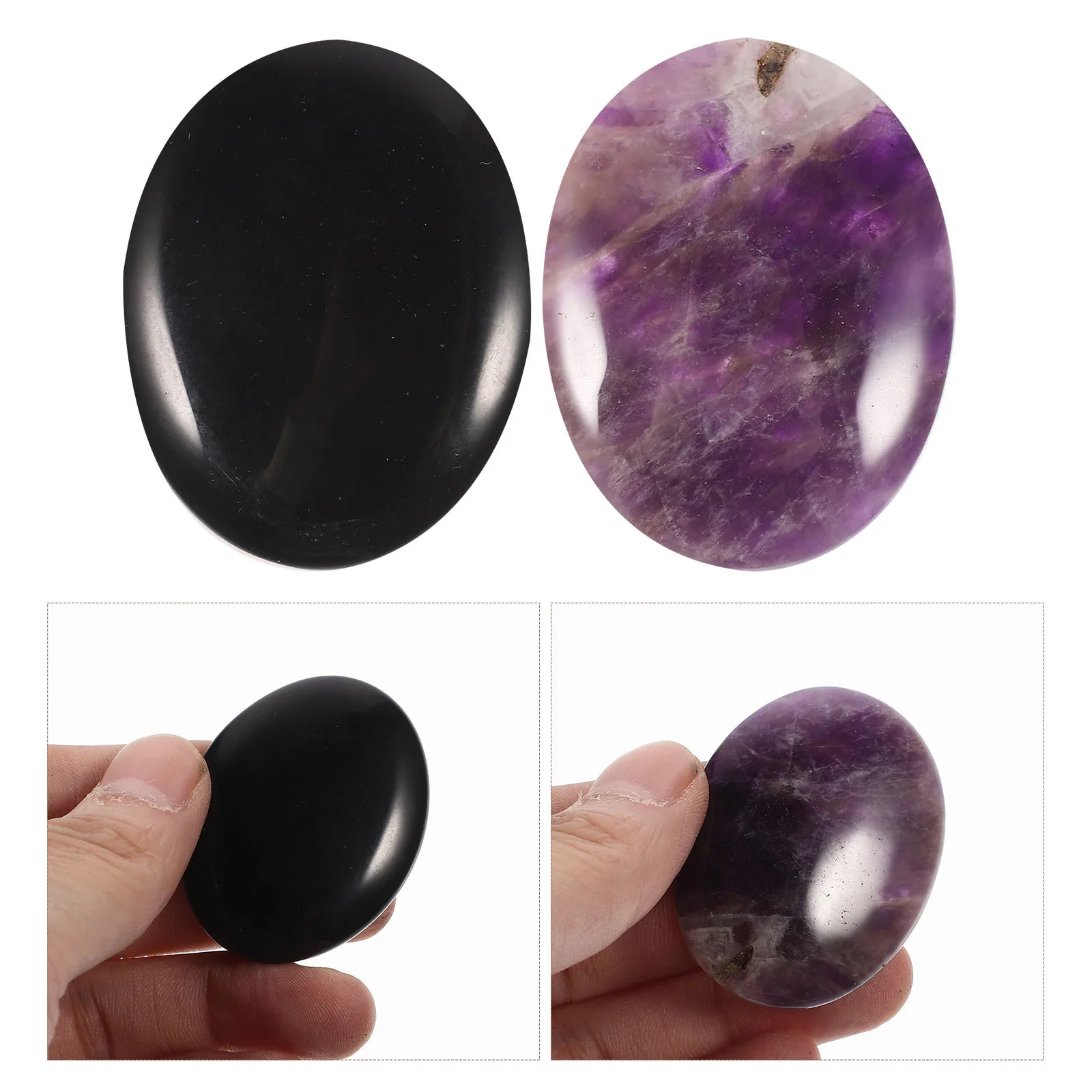 

2Pcs Crystal Stone Statue Exquisite Details Portable Home Meditation Office Decor Gift Crystals Stones Natural Crystals