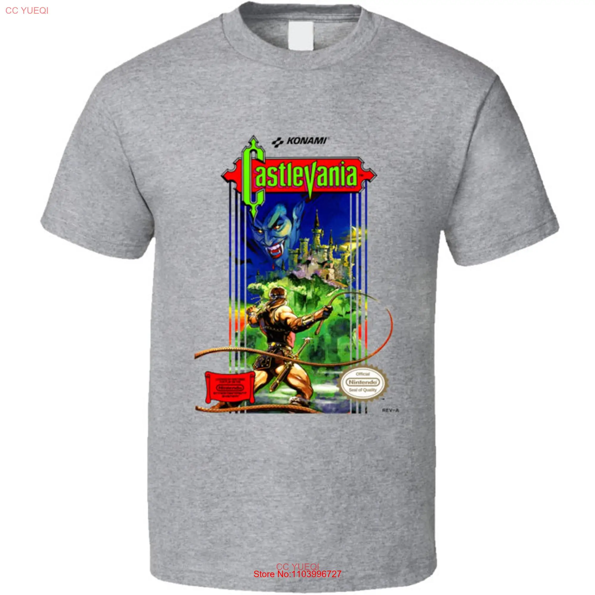 Castlevania Nes Box Art Video Game T Shirt long or short sleeves