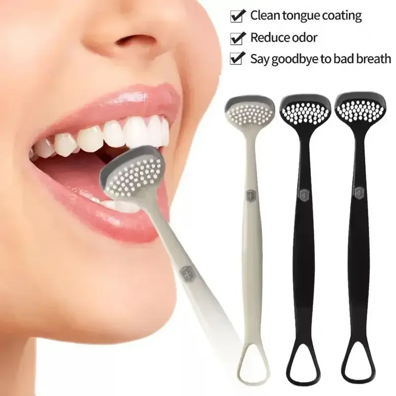 3PCS Multifunctional Tongue Coating Cleaner Oral Cleaning Tongue Brush Reusable Three-Effect Tongue Scraper Oral Cleaning Tool