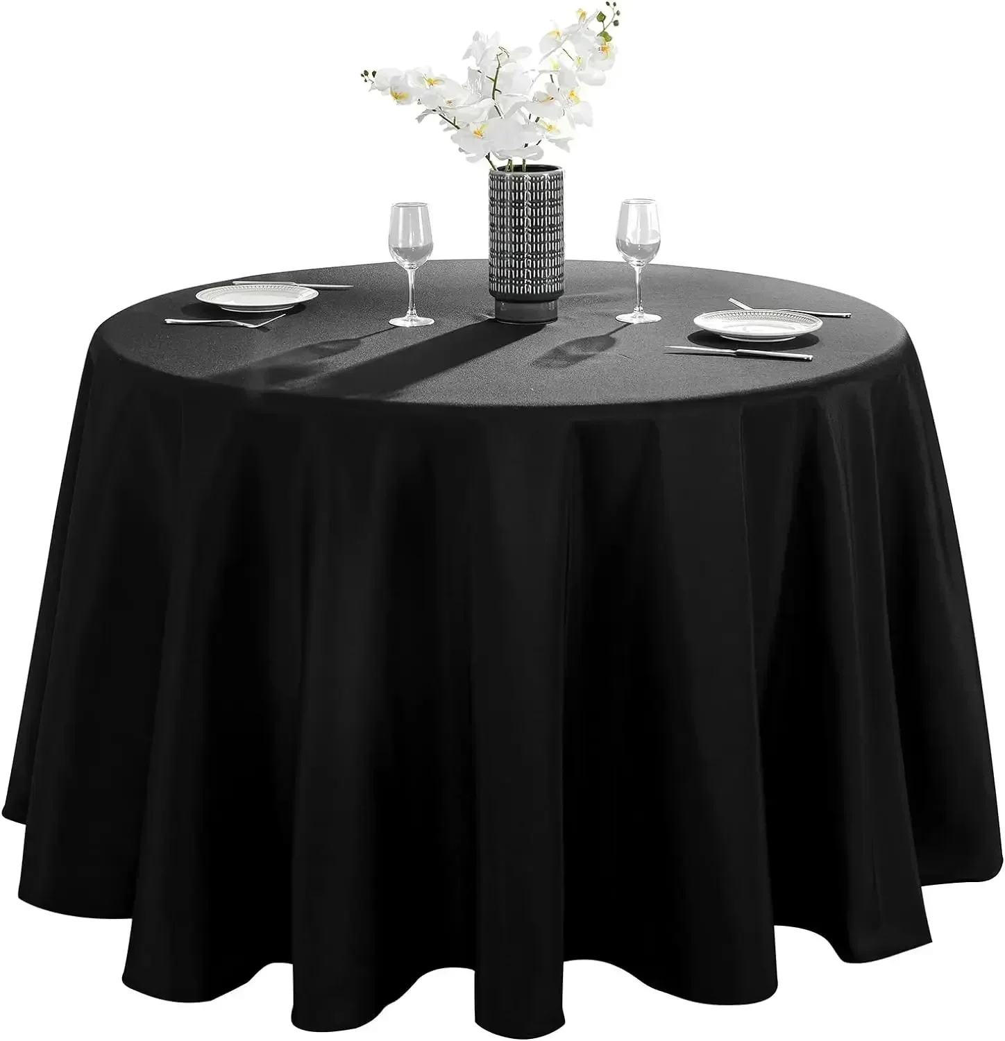 10 Pack 120inch Round Tablecloth Polyester Table Cloth，Stain Resistant and Wrinkle Polyester Dining Table Cover for Kitchen Dinn