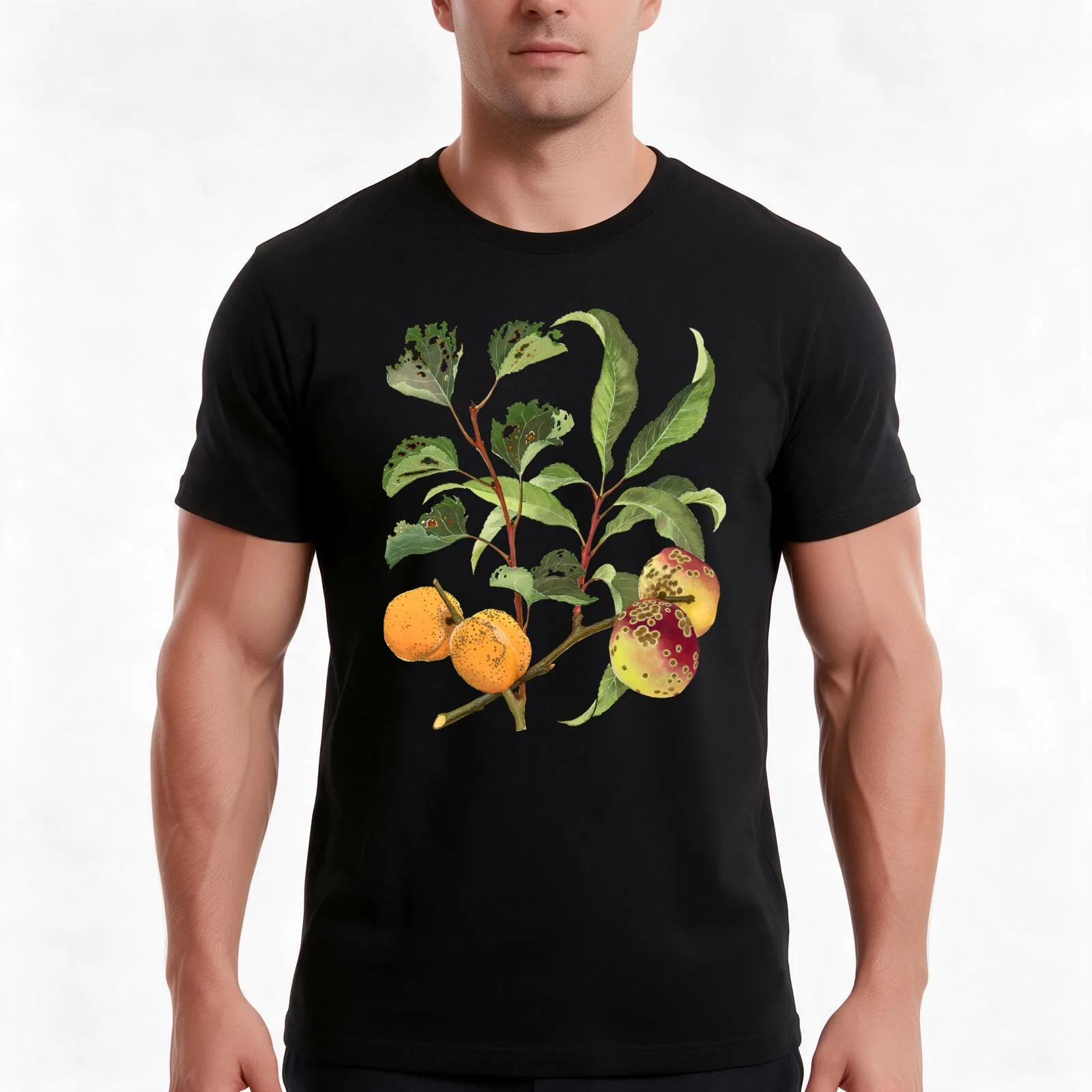 Shot-Hole and Freckle of Stone Fruit - (cut-away) T-Shirt Summer Casual Cotton Tee Oversized Streetwear Tops Unisex Men Women
