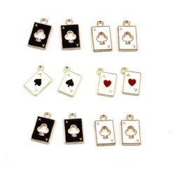 10pcs Poker Playing Cards Enamel Charms Ace Joker Metal Charms for Earrings Keychain Jewelry Making Supplies Diy Accessories