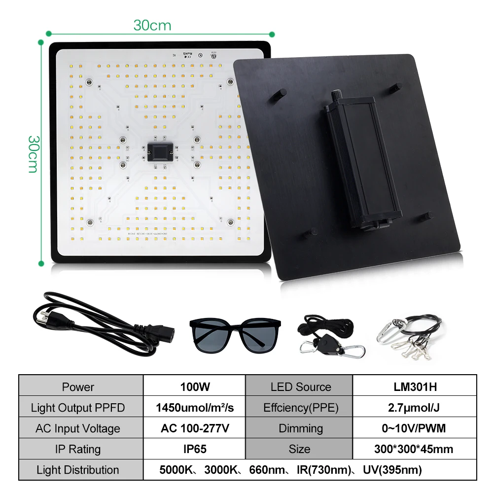 LM301H LED تنمو ضوء 100 واط عكس الضوء الطيف الكامل الكم مجلس Fitolamp ضوء للداخلية الخضار زهرة النباتات مصباح #6
