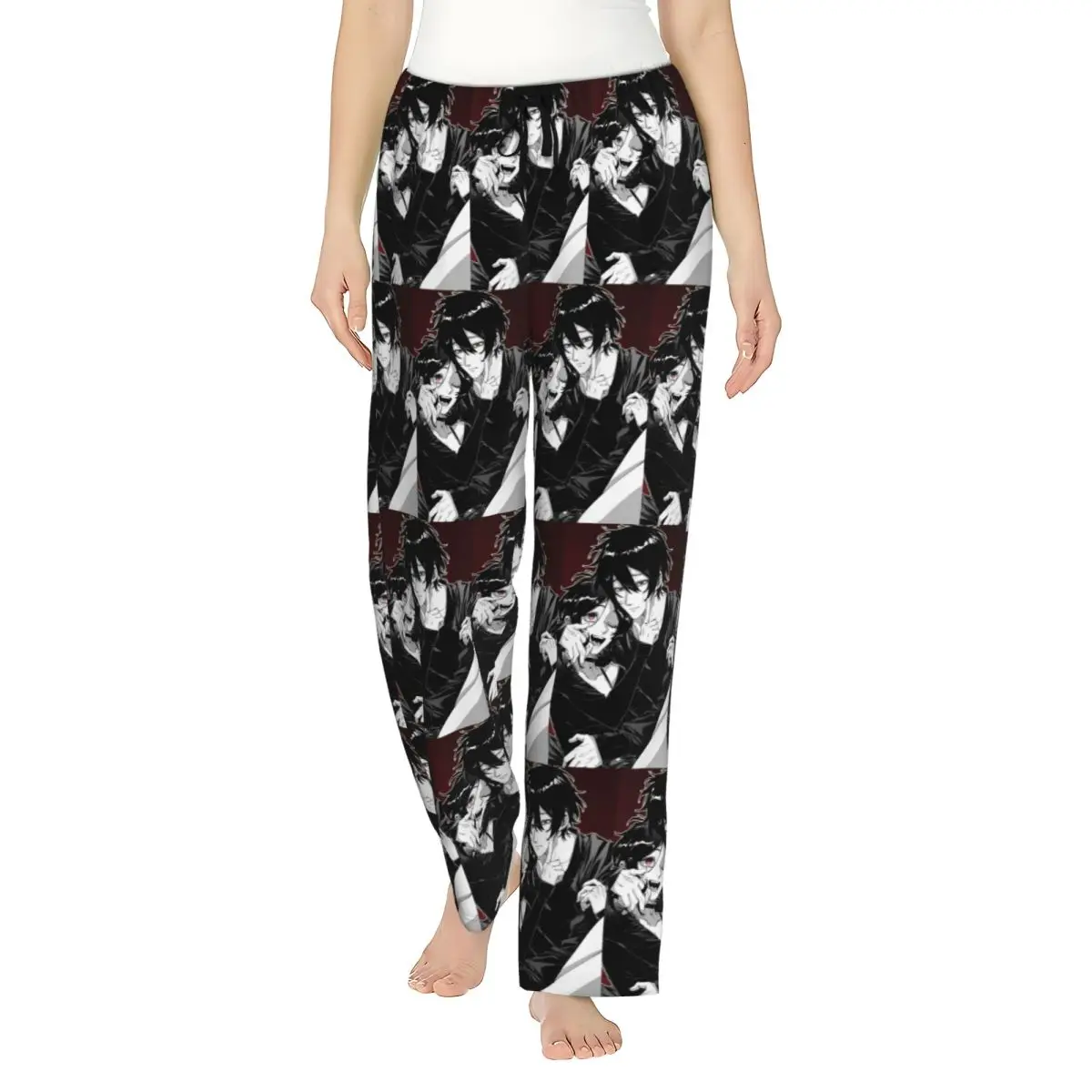 Custom The Coffin Of Andy And Leyley Pajama Pants Sleepwear Women Elastic Waistband Horror Puzzle Game Sleep Lounge Bottoms view 3