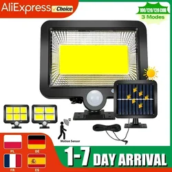 Solar Lights Outdoor 100/120/128COB Split Wall Lamp 3 Modes Waterproof Motion Sensor Street Light For Home Garden Landscape