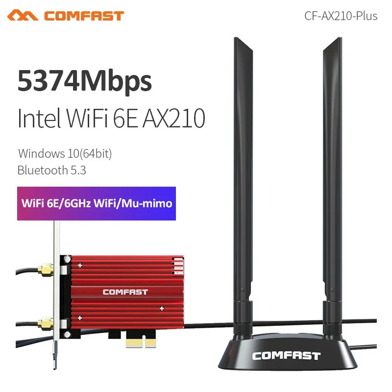 adaptador pci express para desktop placa de rede ax210 wifi 6e 5374mbps pci e 24g 58g 6ghz pci express ax200 bt 53 80211ax desktop vin10 11 01