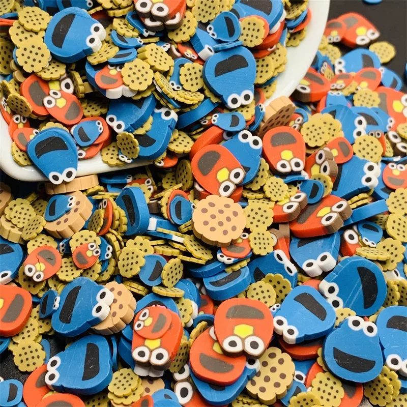 50g Cartoon Frog Halloween Slices  Polymer Clay Cookies Monsters Sprinkles for Slime Crafts DIY Cute Plastic Klei Accessories