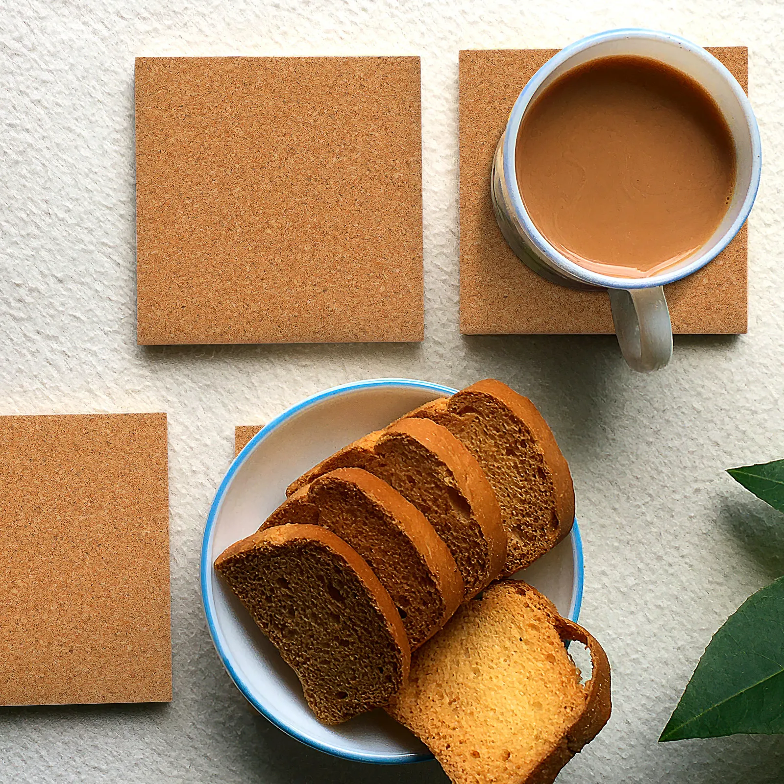 10Pcs Self-Adhesive Cork Coasters Natural Wood Heat Insulating Anti-Slip DIY Decorative Vintage Style Desk Home Office School