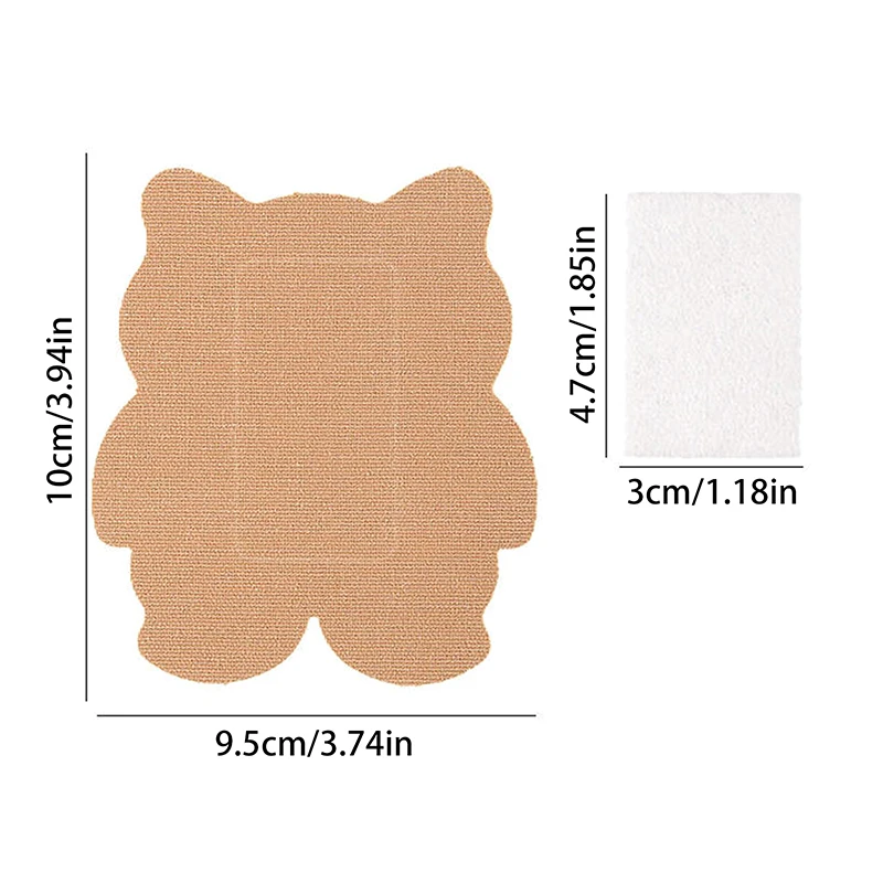 5/10개입 일회용 곰 모양 겨드랑이 땀 패드, 면 소재 겨드랑이 땀 흡수 스티커, 통기성 있는 투명 땀 방지 패드