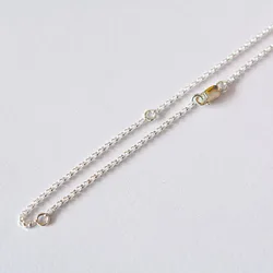 S925 Sterling Silver Rolo Chain Necklace Adjustable Length 80cm(70cm+5cm+5cm)