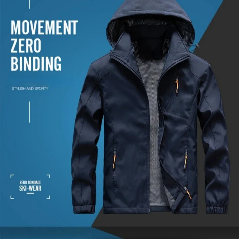 

Men Single-layer Hiking Jacket Hjumping Sports Clothing Windproof Waterproof Soft Shell Clothing Outdoor Camping Coat