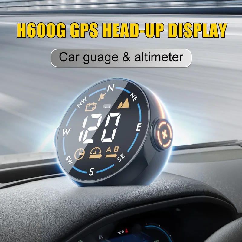 

H600G GPS HUD Car Head Up Display Speedometer Speeding Warning Altitude Instrument Suitable For All Car Speedometer