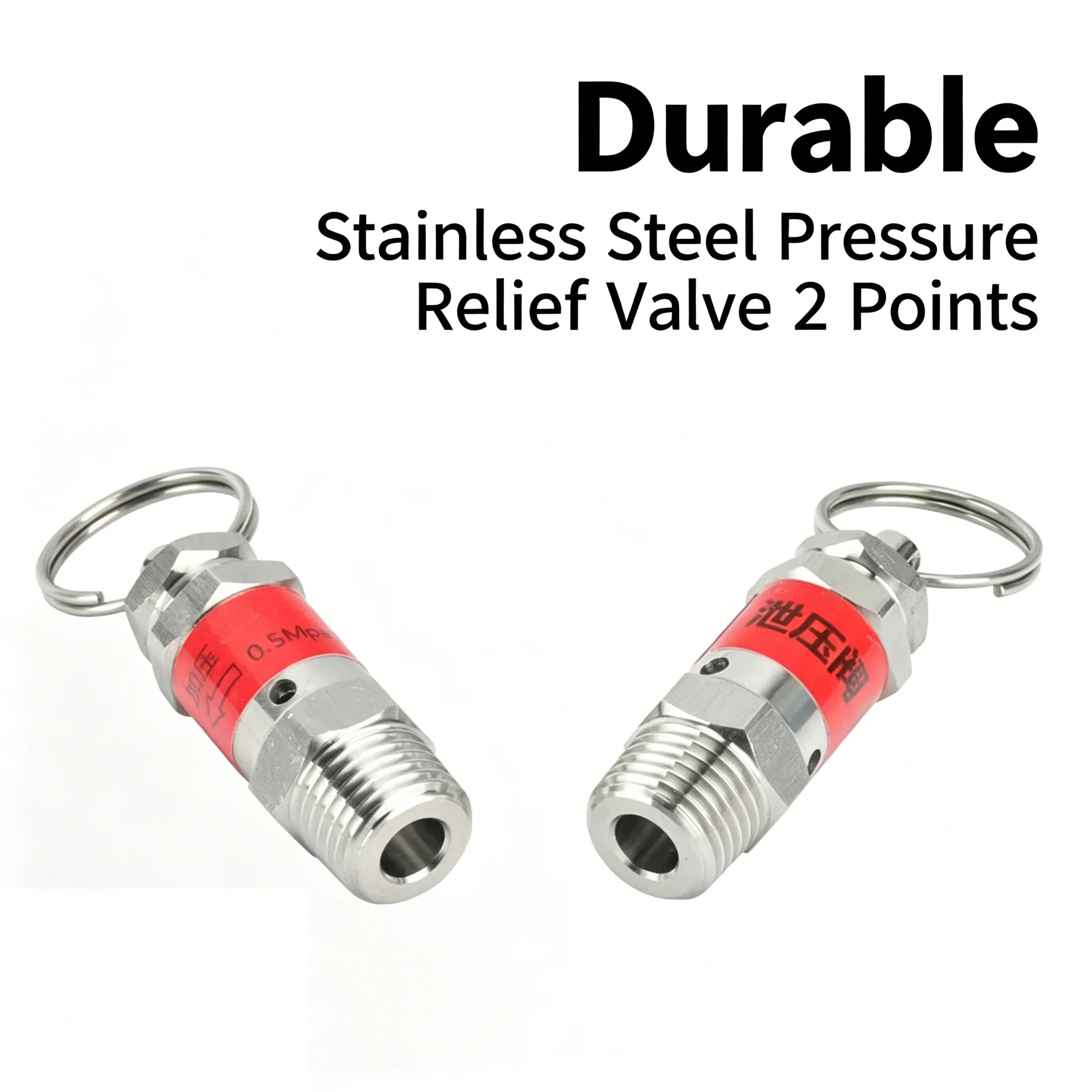 304 Stainless Steel Safety Pressure Relief Valve, Spring Loaded Unloading Type, Manual Vent Valve for Automatic Pressure Cookers