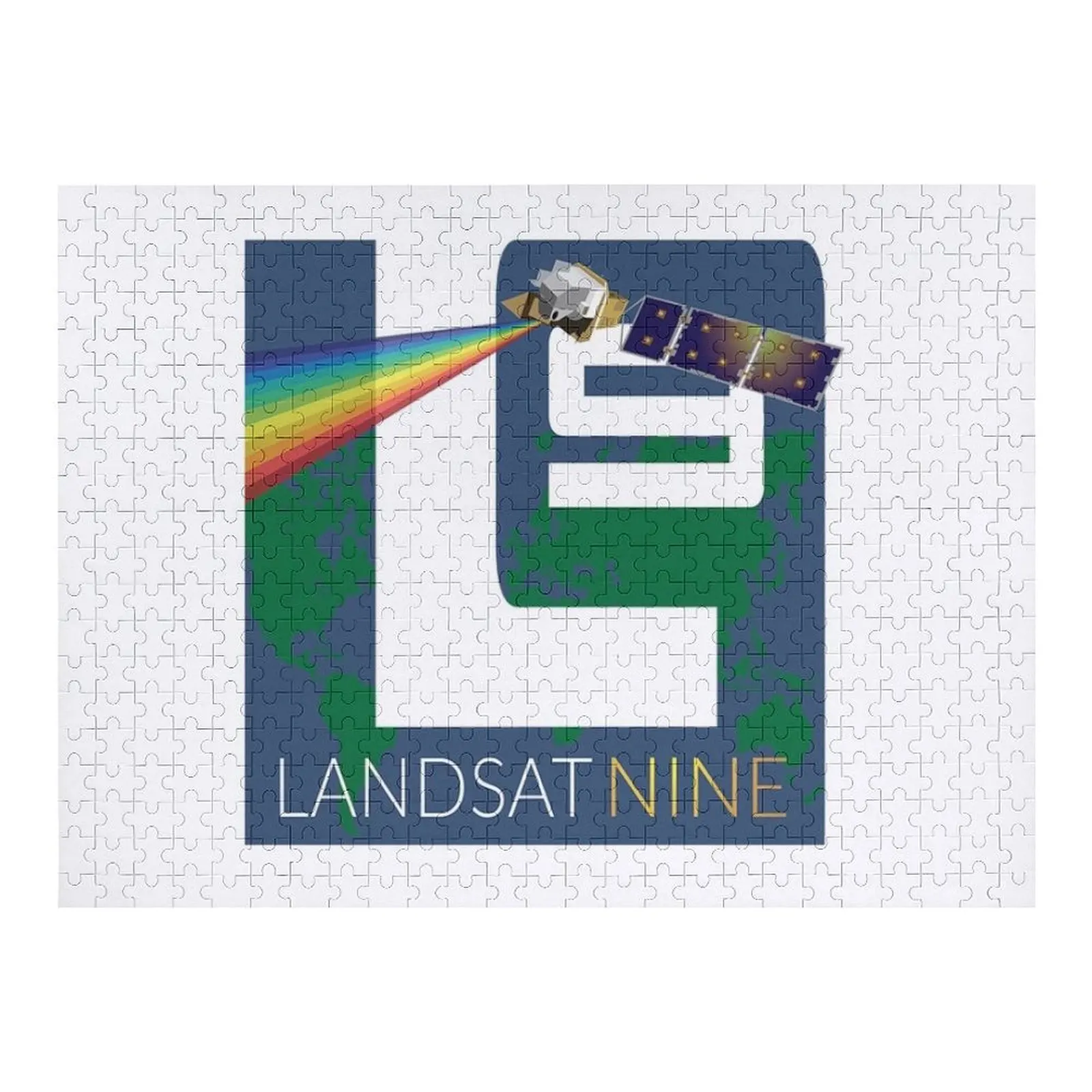 

Landsat 9 Logo Jigsaw Puzzle Wooden Name Custom Personalized Personalized Child Gift Customizable Child Gift Puzzle