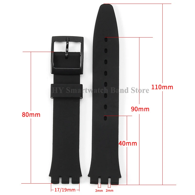 16mm 17mm 19mm 20mm Silicone Watch Band for Swatch Colorful Rubber Bracelet Replacement Wrist Strap Men Women Watch Accessories