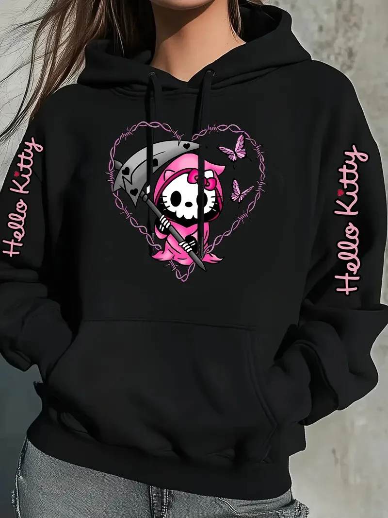 

Kawaii HelloKittys Hoodie Anime Y2k Clothes Kuromis Hooded Shirt Long Sleeve Woman Clothing Hoodies Aesthetic Sweatshirt Women