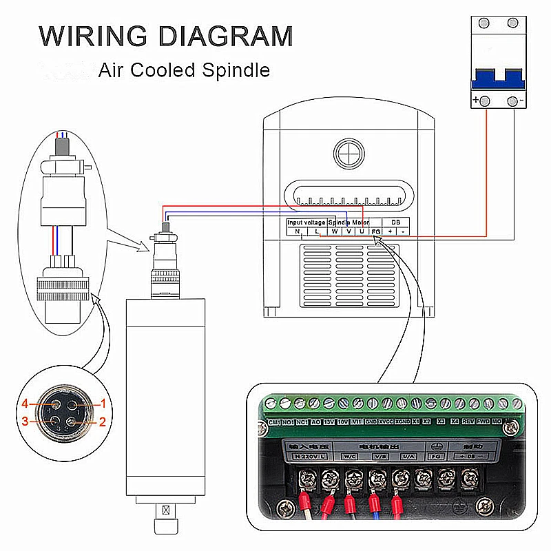 Imagem -04 - Cnc Roteador Kit de Motor Eixo Resfriamento Água 3kw 2.2kw 1.5kw 800w 24000rpm Rolamentos para Faça Você Mesmo Máquina Gravura Madeira ly