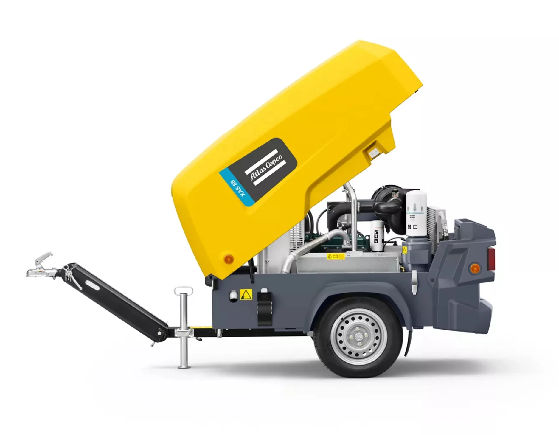 Atlas Copco XAS88 12V 7 Bar Portable Powered Lubricated Screw Air Compressor Air Cooled For Construction 175cfm In Stock