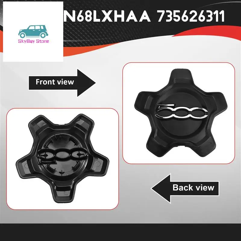 

2X крышка центра колеса автомобиля 6AN68LXHAA 735626311 Для Fiat 500X 2016-2022 пылезащитный чехол, автомобильные аксессуары, черный