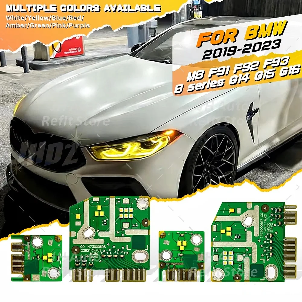 

For BMW 8 series G14 G15 G16 M8 F91 F92 F93 840i Yellow Blue Red Angel Eyes DRL LED Boards Headlight Daytime Running Light Chips