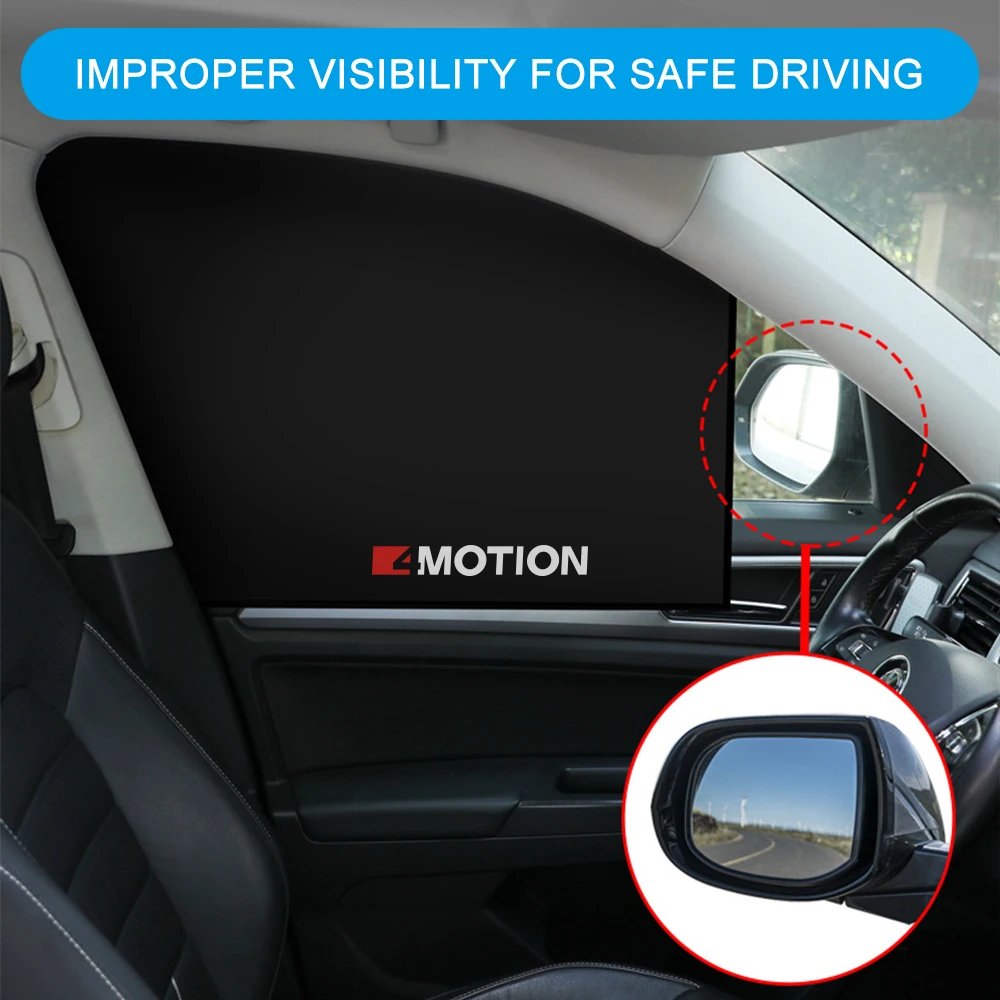 Magnetic Car Front Rear Black Sun Visor Window Curtain Protective Cover For Volkswagen VW 4motion Passat Golf 4 Tiguan Jetta