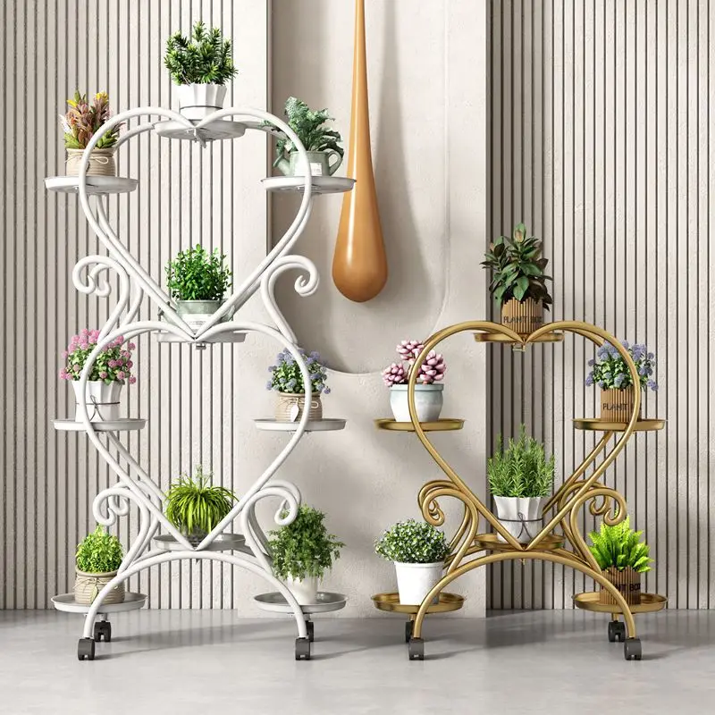 Metal Hanging Plant Pot Stands Set, Multiple Flower Pot Holder Shelf, Iron Planter Plant Stand Flower Pot  Macrame  Plant Pot
