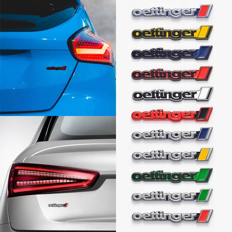 Car Styling Metal Oettinger Logo Racing Modification Car Fender Emblem Rear Trunk Badge Decor Sticker For Golf Passat Touran CC