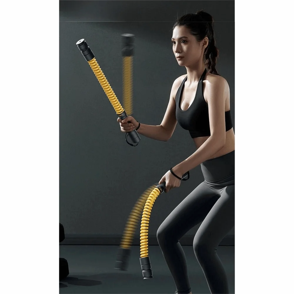 2 Pcs Adjustable Resistance Cordless Battle Rope Adjustable Counterweight Non-Slip Handle Strength Training Bar Soft Rubber Head