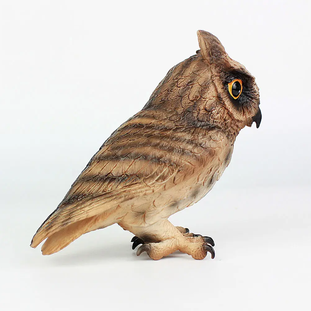 Owl Figure Premium Plastic Lifelike Decoration Kids Cognitive Display Animal Ornament for Home Office Cabinet Owl Figure Model