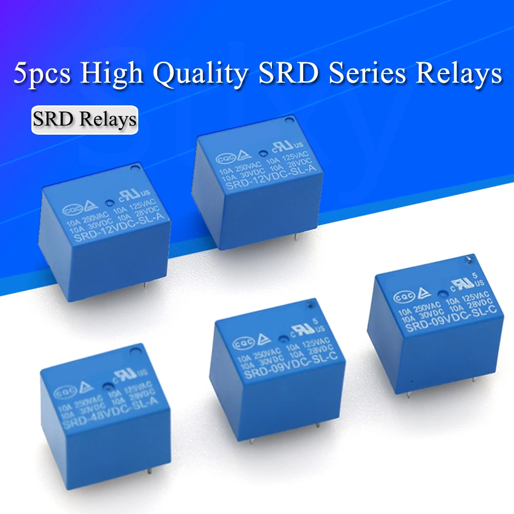 5PCS Relay SRD-12VDC-SL-C SRD-12VDC-SL SRD-12VDC SRD-12V relays 4/5PINS 12V DC High Quality