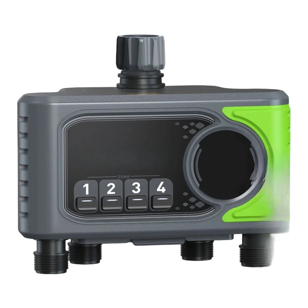 4-Zone WiFi Sprinkler Controller for Outdoor Garden Hose Systems with App Management and Voice Assistant Integration