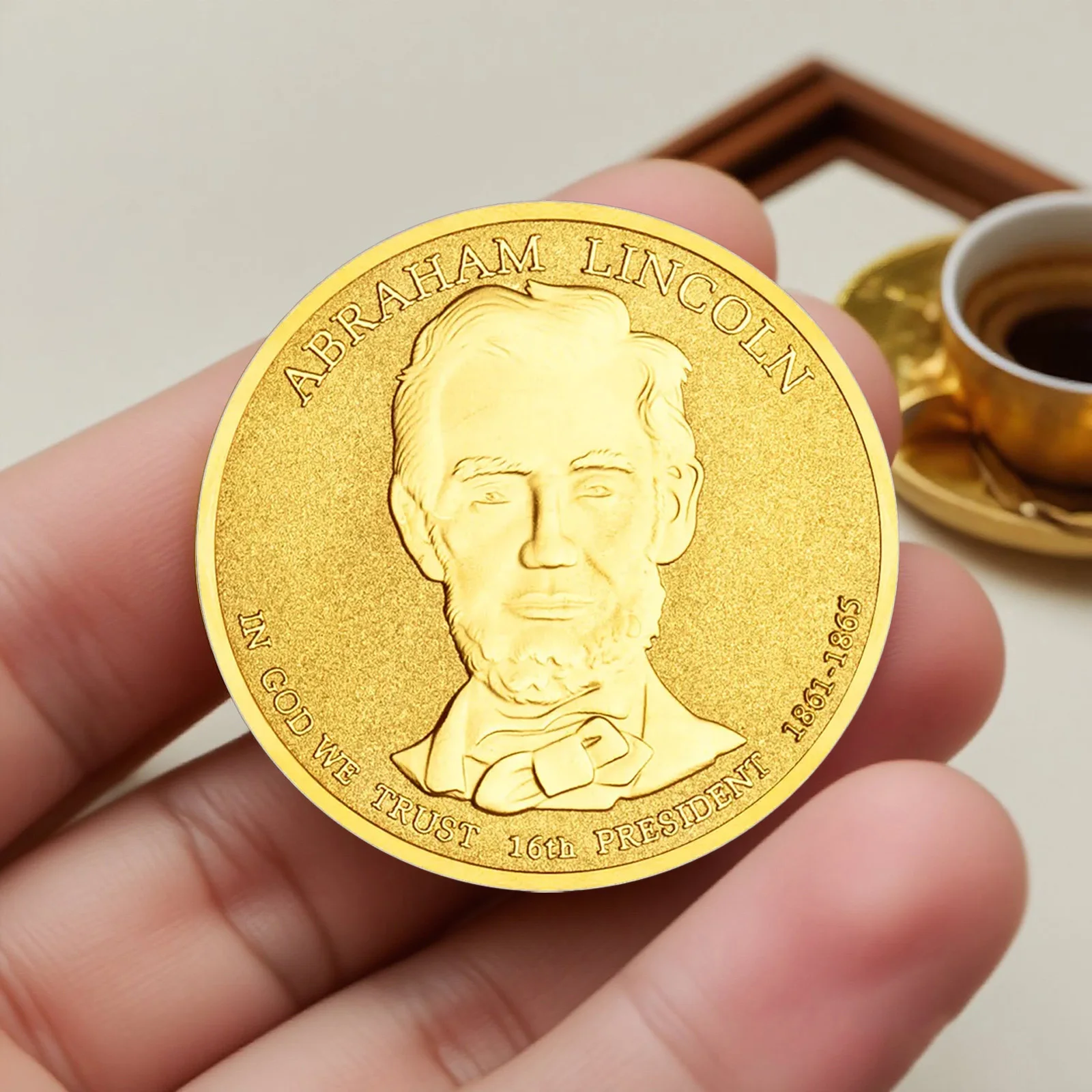 الولايات المتحدة الأمريكية العملة التذكارية الحرية 16th الرئيس أبراهام لينكولن عملة المجموعة مطلية بالذهب #6