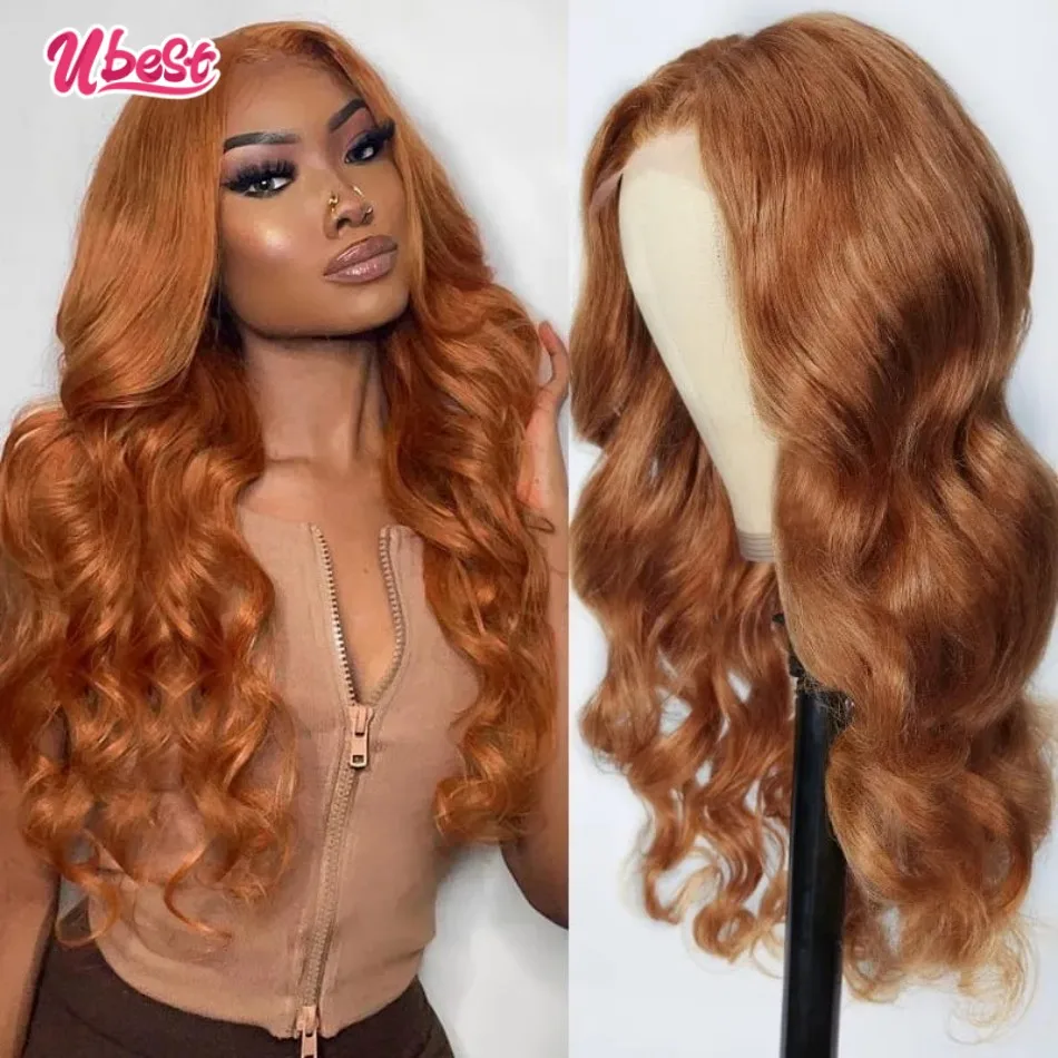 

Ubest Ginger Brown 13X6 Body Wave Lace Front Wig 30Inch Brazlian Human Hair Wigs Chocolate Brown Transparent Lace Frontal Wig